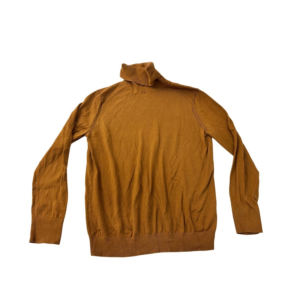 GAP Women Mustard Brown Turtleneck Knit Sweater Size M Long Sleeve Pullover